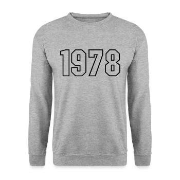 T-shirt born in 1978 - Unisex Sweatshirt - salt & pepper - Front - Alina (178cm) & Michal (187cm)