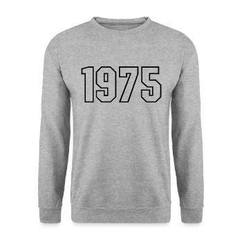 T-shirt born in 1975 - Unisex Sweatshirt - salt & pepper - Front - Alina (178cm) & Michal (187cm)
