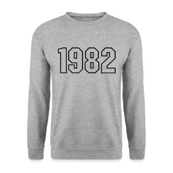 T-shirt born in 1982 - Unisex Sweatshirt - salt & pepper - Front - Alina (178cm) & Michal (187cm)