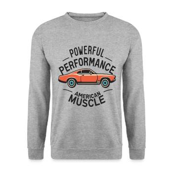 Muscle Car Voiture USA - Unisex Sweatshirt - salt & pepper - Front - Alina (178cm) & Michal (187cm)