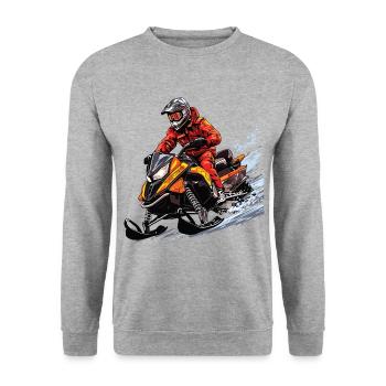 Ski-Doo, Freeride-Schneemobil - Unisex Pullover - Weißgrau meliert - Vorne - Alina (178cm) & Michal (187cm)