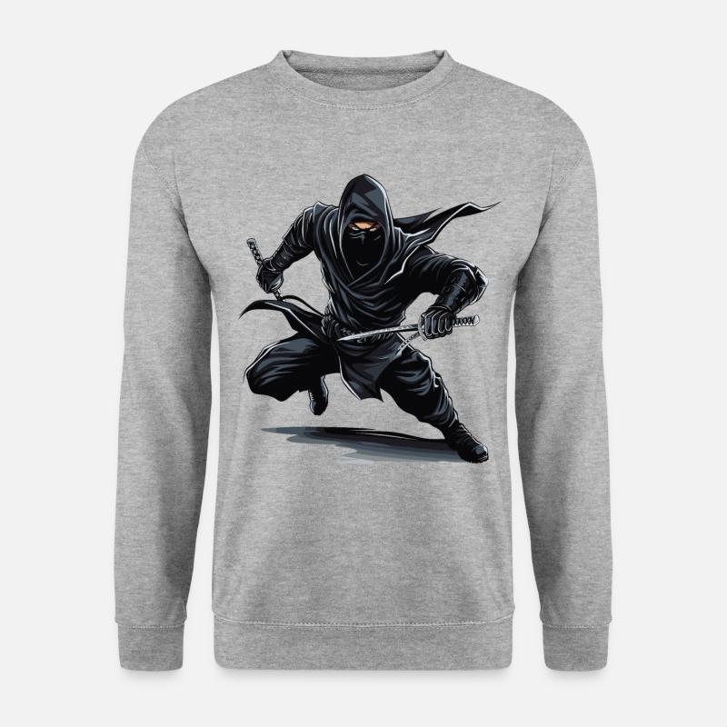 Ninja-Krieger - Unisex Pullover - Weißgrau meliert