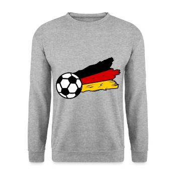 Deutsche Fußball Freunde - Unisex Pullover - Weißgrau meliert - Vorne - Alina (178cm) & Michal (187cm)