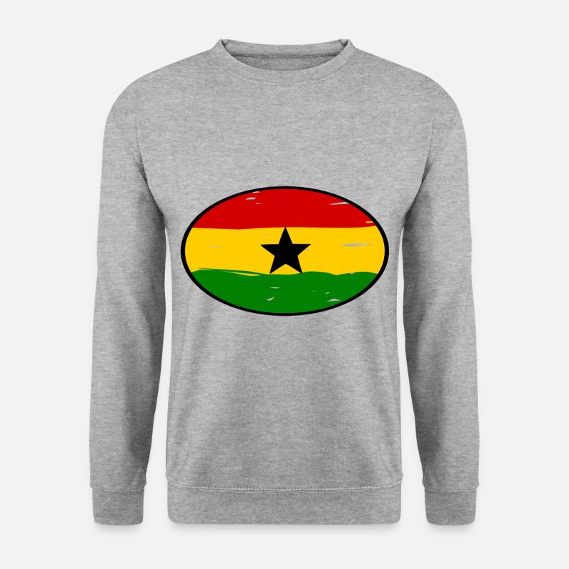 Ghana Aufkleber - Unisex Pullover - Weißgrau meliert