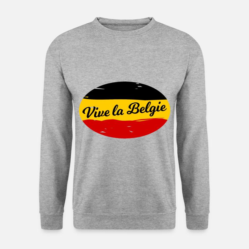 Es lebe Belgien - Unisex Pullover - Weißgrau meliert
