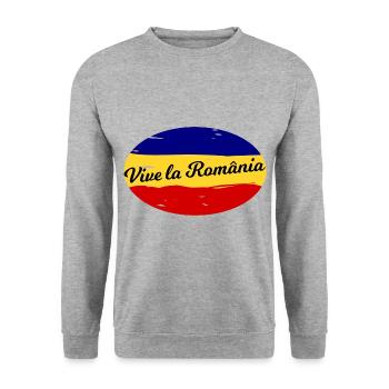 Die Rumänen - Unisex Pullover - Weißgrau meliert - Vorne - Alina (178cm) & Michal (187cm)