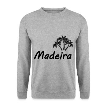 Urlaub in Madeira - Unisex Pullover - Weißgrau meliert - Vorne - Alina (178cm) & Michal (187cm)