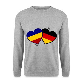 Amour allemand roumain - Sweat-shirt Unisexe - gris chiné - Devant - Alina (178cm) & Michal (187cm)