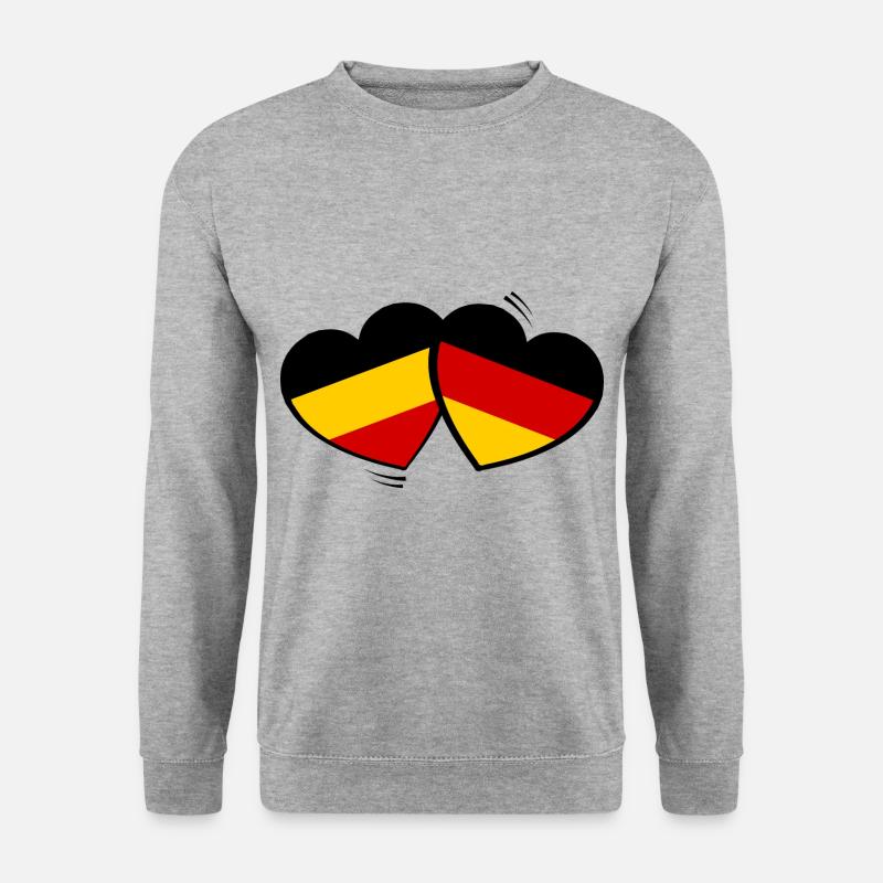 Die Deutsch Belgische Freundschaft - Unisex Pullover - Weißgrau meliert
