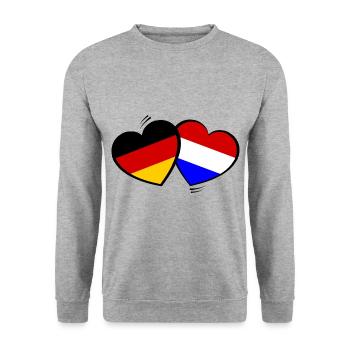 Dutch Germany Love - Unisex Sweatshirt - salt & pepper - Front - Alina (178cm) & Michal (187cm)