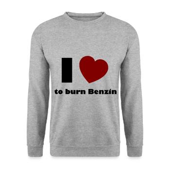 Die Benzin Freunde - Unisex Pullover - Weißgrau meliert - Vorne - Alina (178cm) & Michal (187cm)