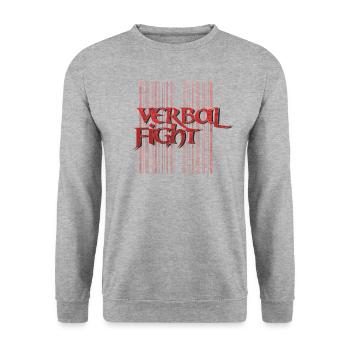 Verbal Fight Original- whitecollectin - Unisex Pullover - Weißgrau meliert - Vorne - Alina (178cm) & Michal (187cm)