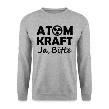 Nuclear Power, Yes Please, Yes to Nuclear Energy - Unisex Sweatshirt - salt & pepper - Front - Alina (178cm) & Michal (187cm)