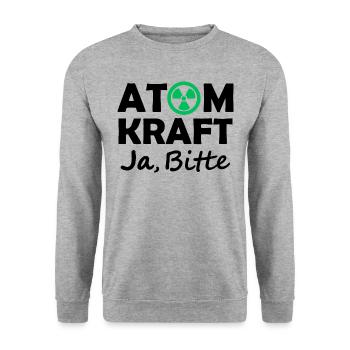 Nuclear Power, Yes Please, Yes to Nuclear Energy - Unisex Sweatshirt - salt & pepper - Front - Alina (178cm) & Michal (187cm)