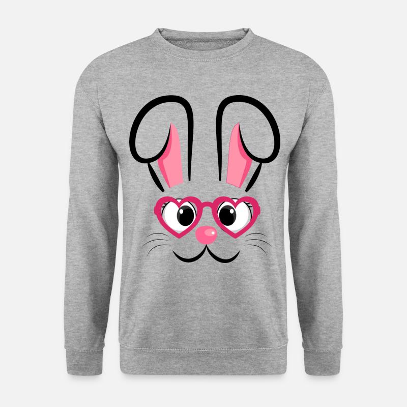 Bunny face with heart glasses - Unisex Sweatshirt - salt & pepper