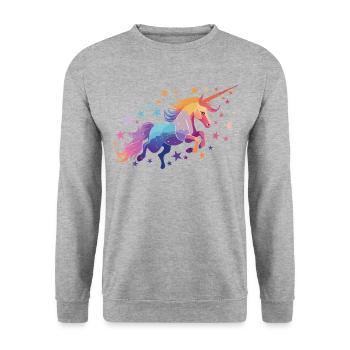 Unicorn - Unisex Pullover - Weißgrau meliert - Vorne - Alina (178cm) & Michal (187cm)