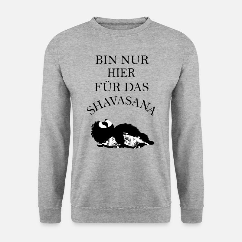 Bin nur hier für das Shavasana - Unisex Pullover - Weißgrau meliert