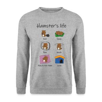 la vie de hamster - Sweat-shirt Unisexe - gris chiné - Devant - Alina (178cm) & Michal (187cm)