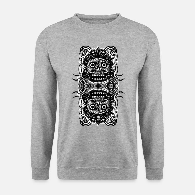 aztekisch - Unisex Pullover - Weißgrau meliert