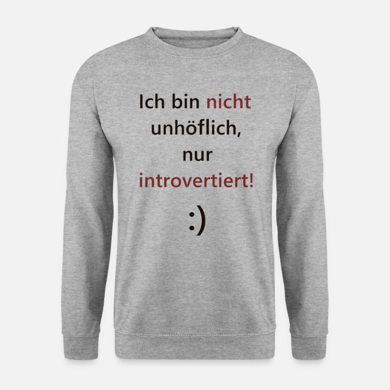 Introvertiert und stolz - Unisex Pullover - Weißgrau meliert