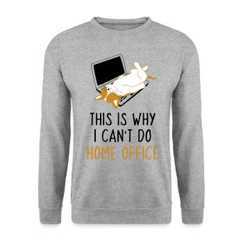 Home Office Work Cat Cat Lover - Unisex Sweatshirt - salt & pepper - Front - Alina (178cm) & Michal (187cm)
