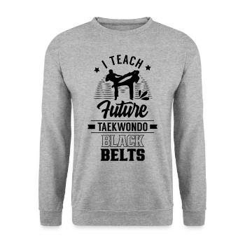 I teach Future Taekwondo Black Belts - Unisex Sweatshirt - salt & pepper - Front - Alina (178cm) & Michal (187cm)