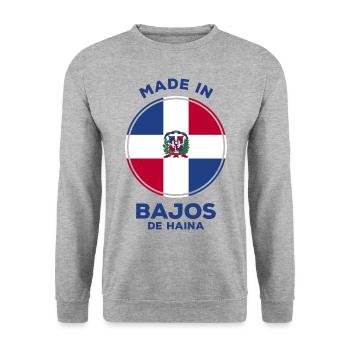 Bajos De Haina - Unisex Sweatshirt - salt & pepper - Front - Alina (178cm) & Michal (187cm)