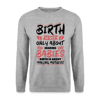 What could be more beautiful than bringing - Unisex Pullover - Weißgrau meliert - Vorne - Alina (178cm) & Michal (187cm)