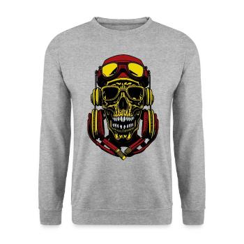 Revelations Unveiled, Enlightened Skull - Unisex Sweatshirt - salt & pepper - Front - Alina (178cm) & Michal (187cm)