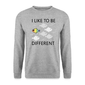 I Like to be Different - Unisex Pullover - Weißgrau meliert - Vorne - Alina (178cm) & Michal (187cm)