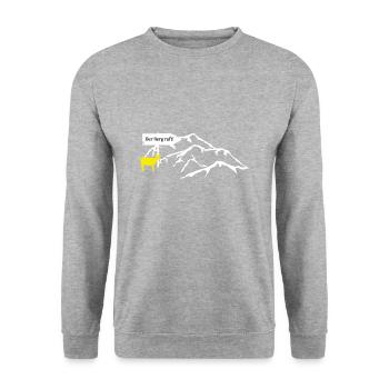 Der Berg ruft! - Unisex Pullover - Weißgrau meliert - Vorne - Alina (178cm) & Michal (187cm)