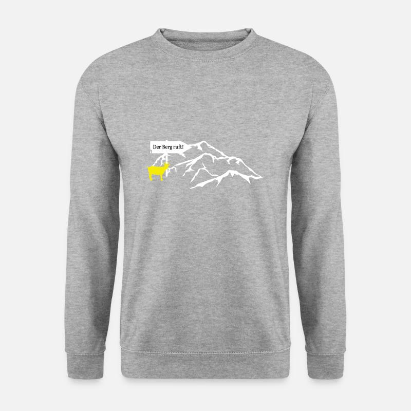 Der Berg ruft! - Unisex Pullover - Weißgrau meliert