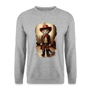 cow 1 - Sweat-shirt Unisexe - gris chiné - Devant - Alina (178cm) & Michal (187cm)