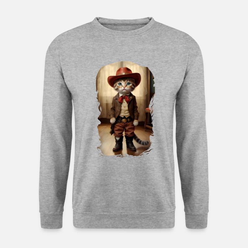 Kuh 1 - Unisex Pullover - Weißgrau meliert