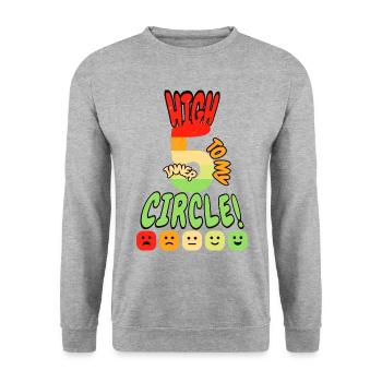 High 5 For My Inner Circle - Unisex Pullover - Weißgrau meliert - Vorne - Alina (178cm) & Michal (187cm)