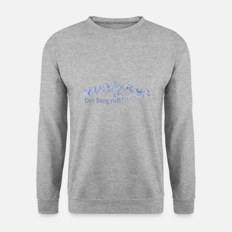 Der Berg ruft! - Unisex Pullover - Weißgrau meliert