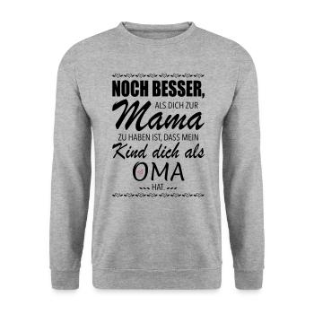 Muttertagsgeschenk Beste Mama Muttertag - Unisex Pullover - Weißgrau meliert - Vorne - Alina (178cm) & Michal (187cm)