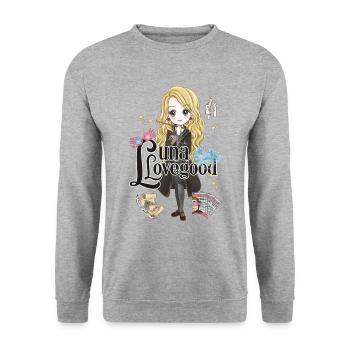 Harry Potter Luna Lovegood - Unisex Pullover - Weißgrau meliert - Vorne - Alina (178cm) & Michal (187cm)