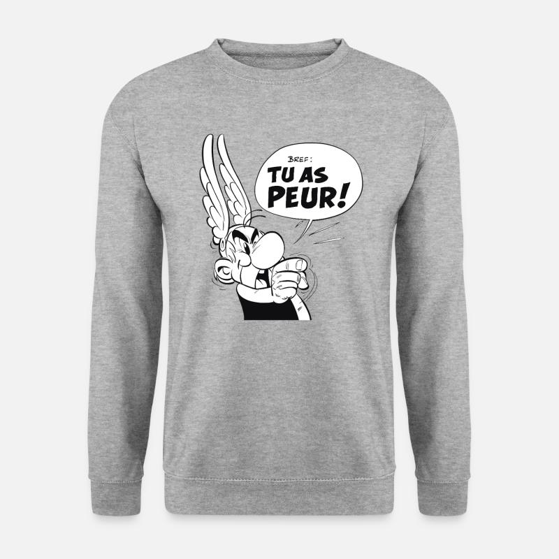 Asterix & Obelix - Asterix "Du hast Angst!" - Unisex Pullover - Weißgrau meliert