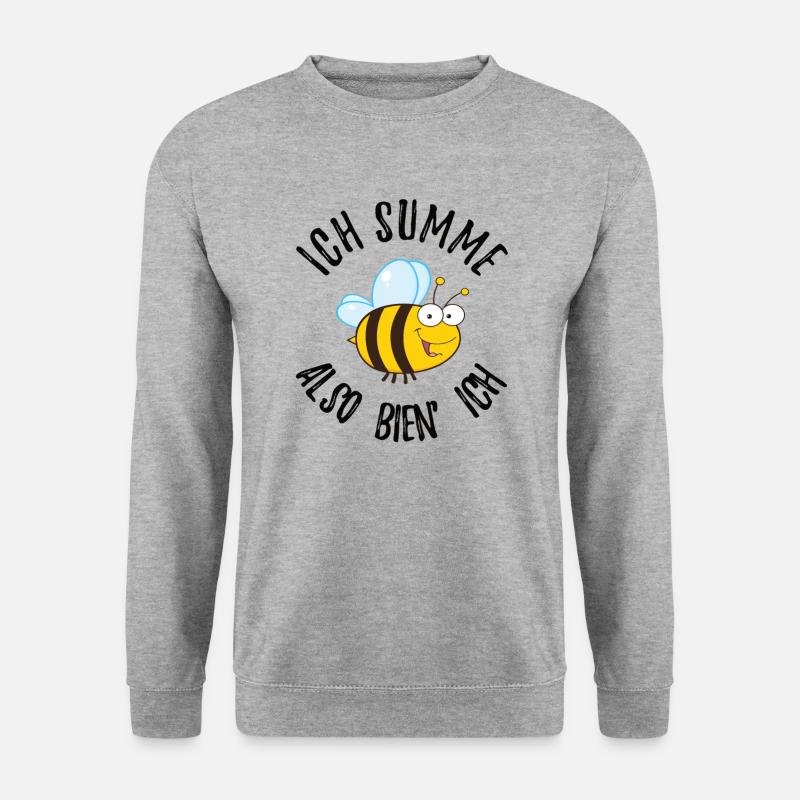 Ich summe also bien ich Biene Wespe Shirt schwarz - Unisex Pullover - Weißgrau meliert