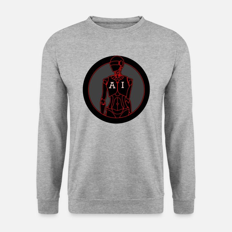 Künstliche Intelligenz - Unisex Pullover - Weißgrau meliert