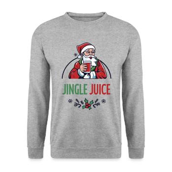Perfektes Weihnachtsgeschenk - Jingle Juice - Unisex Pullover - Weißgrau meliert - Vorne - Alina (178cm) & Michal (187cm)