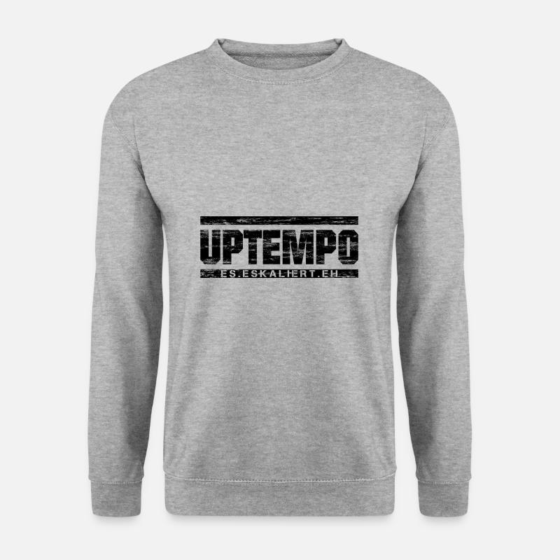 Uptempo - Rave - Hardstyle - Gabber - Geschenk - Unisex Pullover - Weißgrau meliert