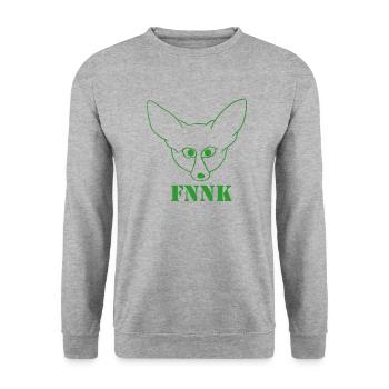 FNNK grün - Unisex Pullover - Weißgrau meliert - Vorne - Alina (178cm) & Michal (187cm)