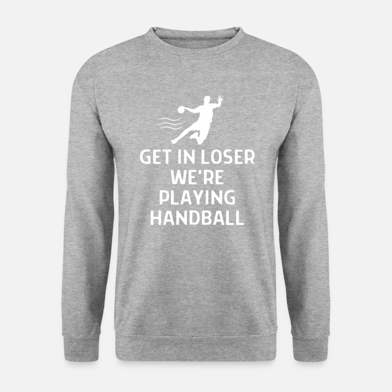 Handball Handballer Spruch Geschenk - Unisex Pullover - Weißgrau meliert