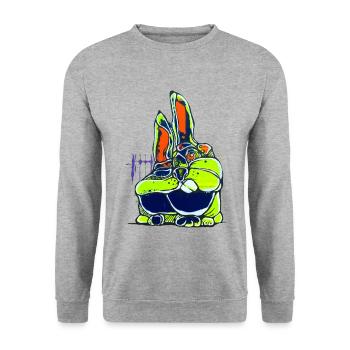 Purple Rabbitz Design No.7 - Unisex Sweatshirt - salt & pepper - Front - Alina (178cm) & Michal (187cm)