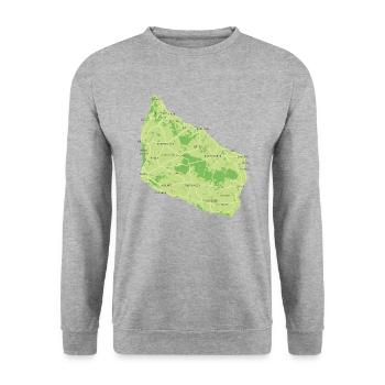 Bornholmer Karte - Unisex Pullover - Weißgrau meliert - Vorne - Alina (178cm) & Michal (187cm)