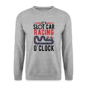 C’est Slot Car Racing O ́Clock Slotcar Lover Gift - Sweat-shirt Unisexe - gris chiné - Devant - Alina (178cm) & Michal (187cm)