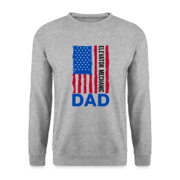 Elevator Technician Elevator Mechanic Dad Engineer - Unisex Sweatshirt - salt & pepper - Front - Alina (178cm) & Michal (187cm)