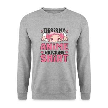 Cute Japanese Manga Women Girls Gift Otaku Kawaii - Unisex Pullover - Weißgrau meliert - Vorne - Alina (178cm) & Michal (187cm)